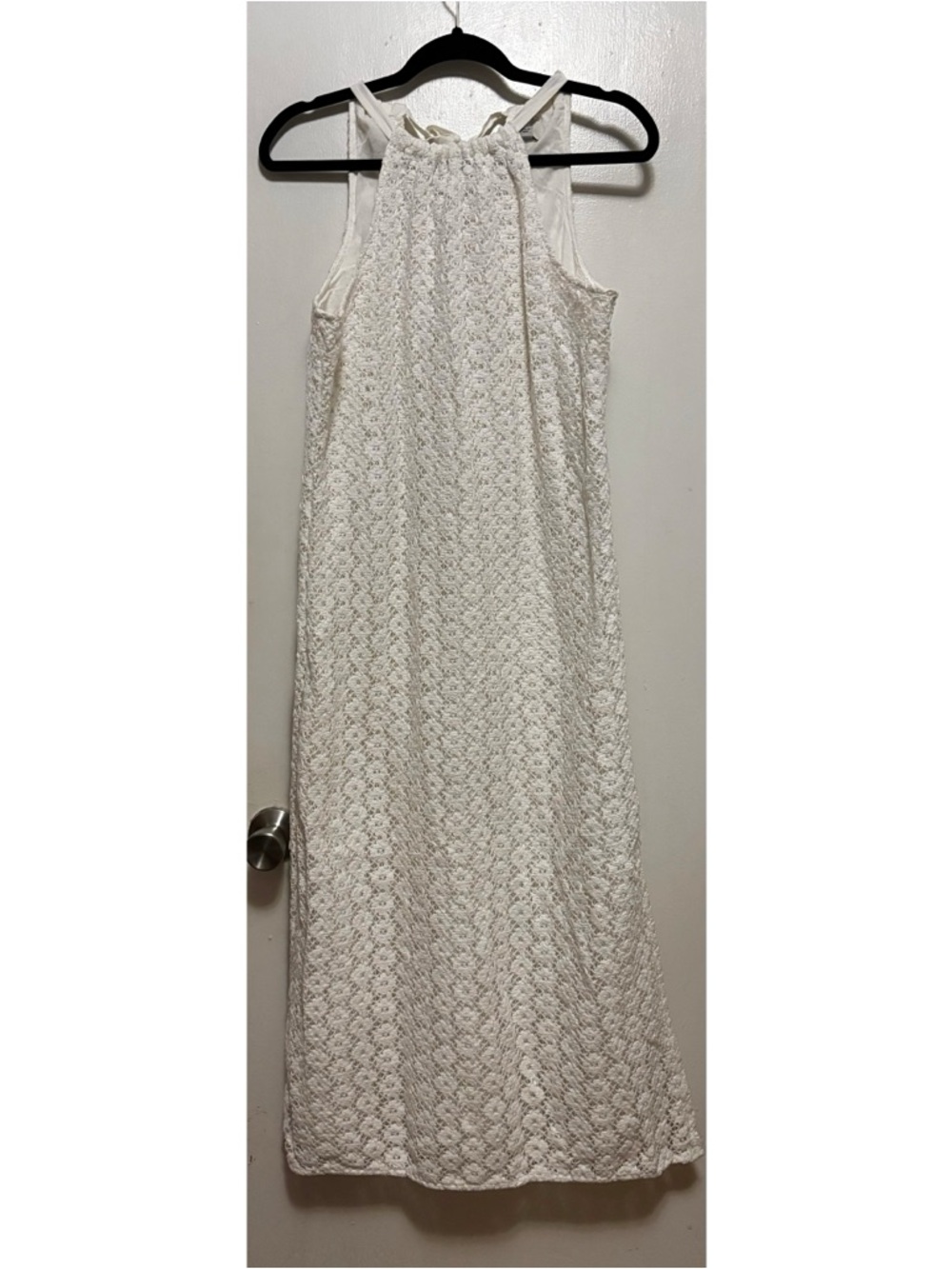 White Floral Embroidered Midi Dress